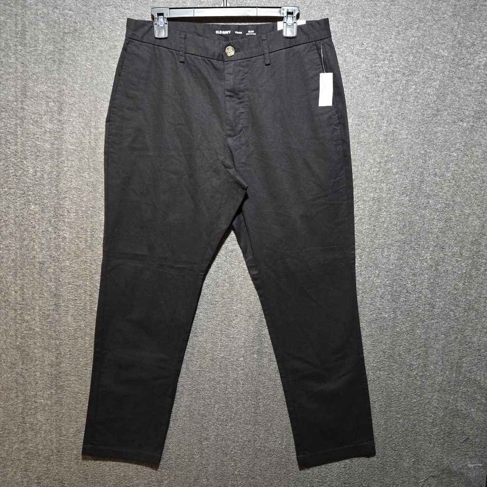 Old Navy Slim Built In Flex Pants Sz 32x30 Black NWT
